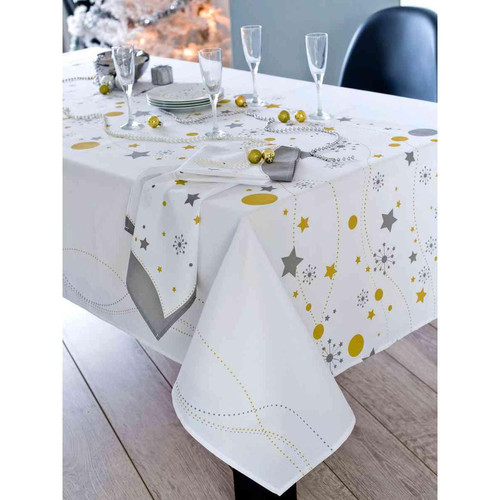 Nappe ETOILES Blanc - Deco table noel design