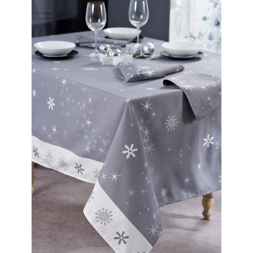 Nappe RAIN STAR Gris - Deco table noel design