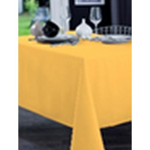 Nappe rectangulaire tissu uni TENTATION jaune moutarde  - Calitex - Linge de table