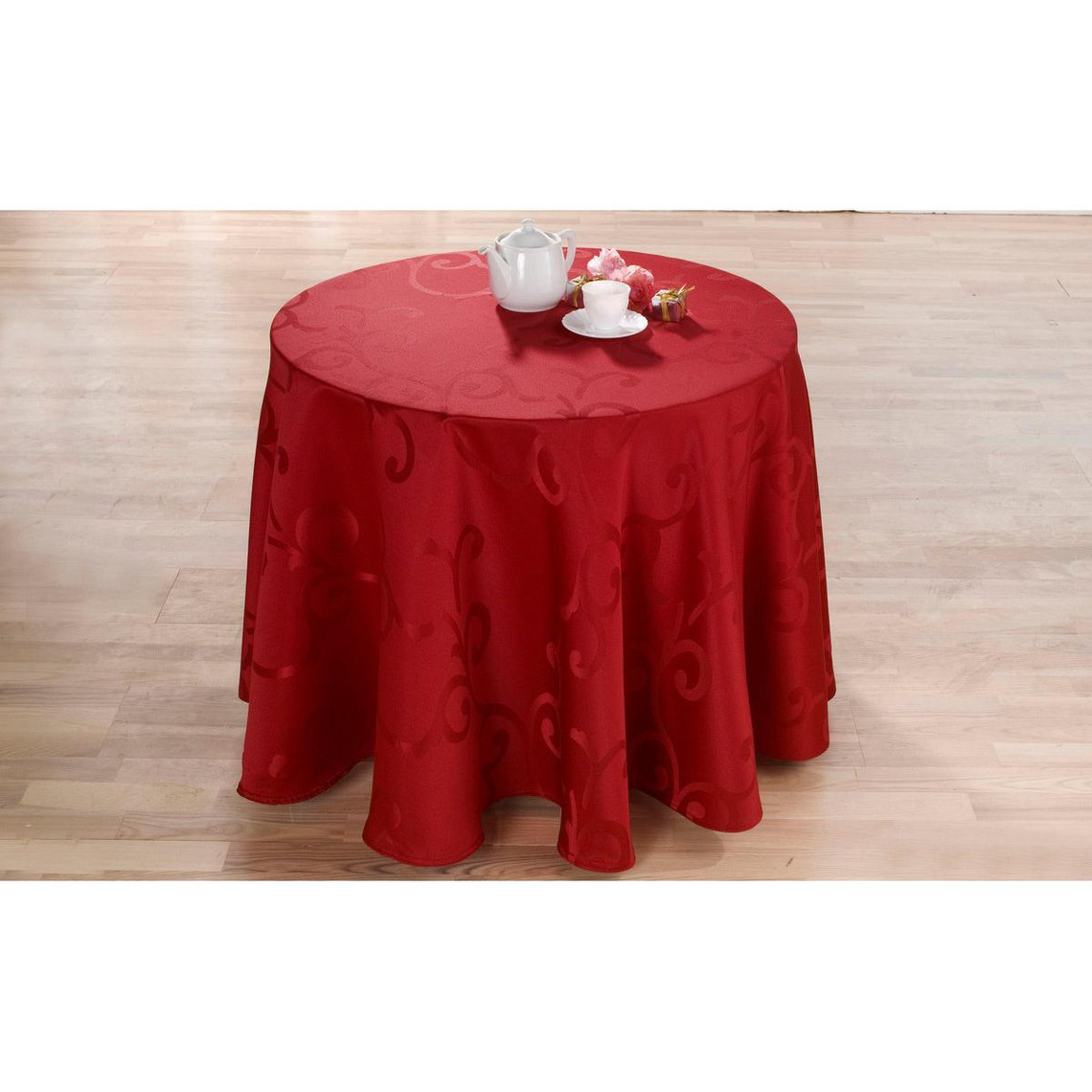 nappe textile madignan ronde rouge