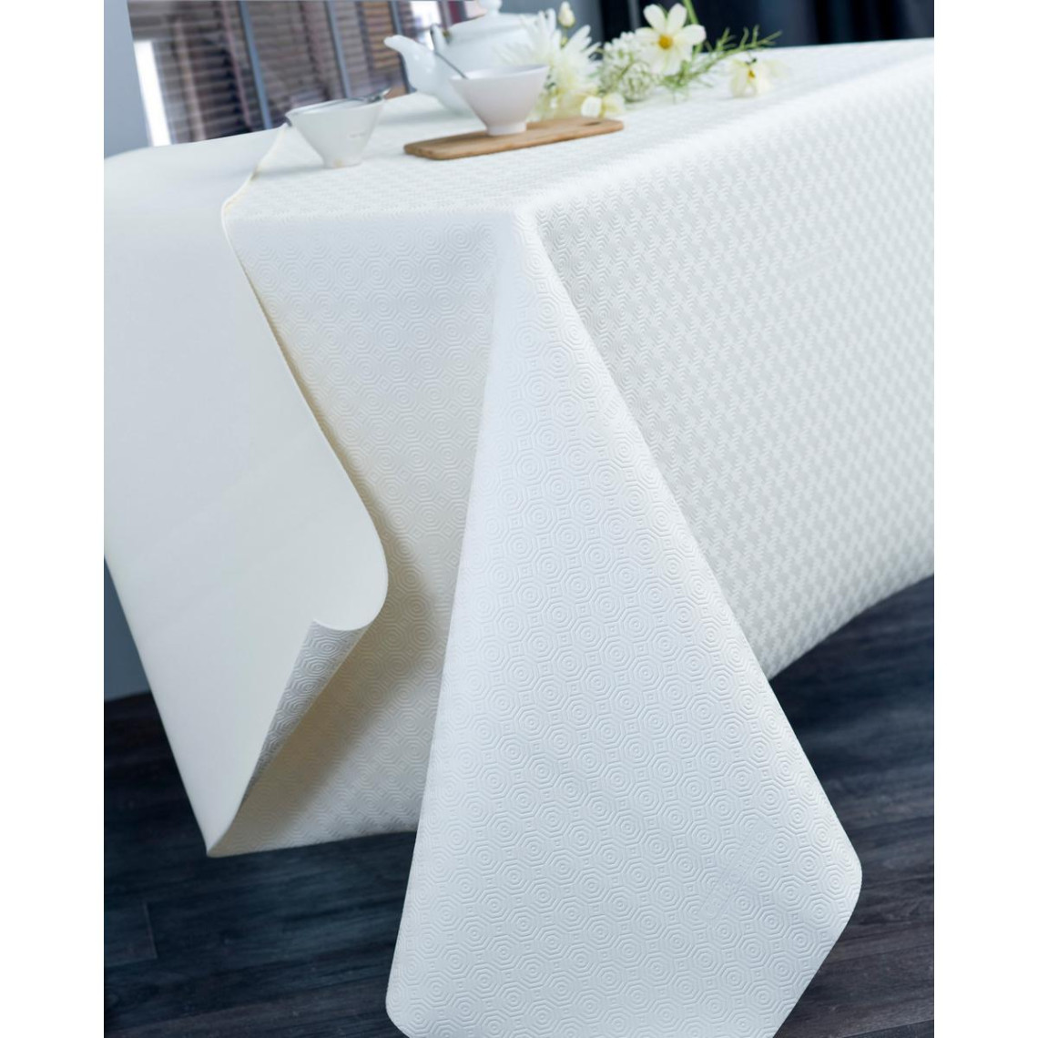 protège table rectangle blanc