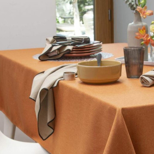 Lot De 3 Serviettes orange 45 x 45 cm - becquet - Linge de table
