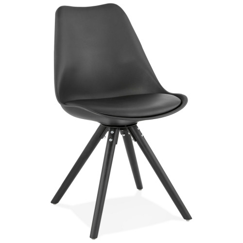 Chaise design MOMO Noir 3S. x Home  - Chaise simili cuir design