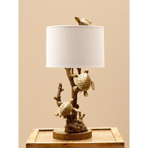Lampe Baignade de tortues dorées - Lampe a poser design