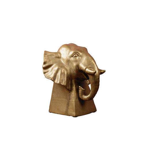 Tête d'éléphant Doré en Grès - Statue design