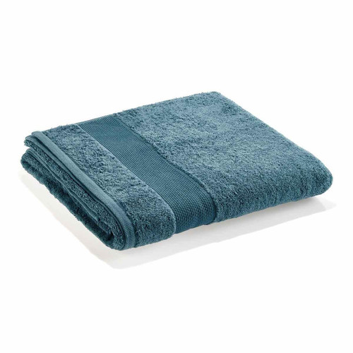 Drap De Bain MIAMI Bleu Jeans 600 g/m² 100% Coton 100 x 150 cm Cogal  - Promos cuisine salle de bain