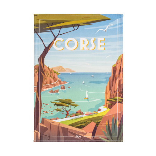 Torchon en coton imprimé, Wim Corse, Coucke - Coucke - Linge de table