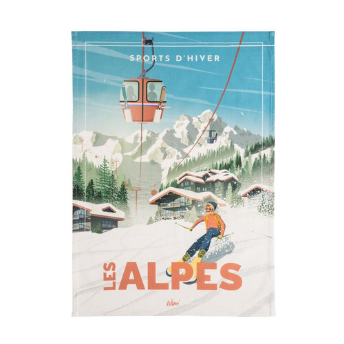 Torchon en coton imprimé, Wim Les Alpes, Coucke