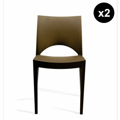 Lot de 2 Chaises Design marron Venise  3S. x Home  - Chaise marron design