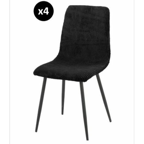 Lot de 4 Chaises Bobby Noir 3S. x Home  - Chaise design