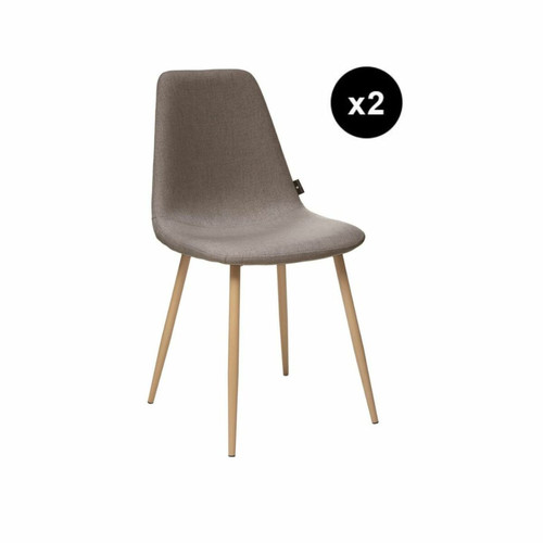 Lot de 2 chaises taupe "Roka" 3S. x Home  - Chaise design et tabouret design