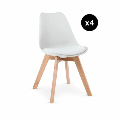 Lot de 4 Chaises Scandinaves Blanches SYDALS 3S. x Home  - Chaises Blanche