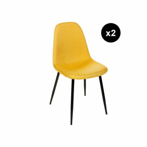 Lot de 2 chaises scandinave jaunes - 3S. x Home - Chaise design et tabouret design
