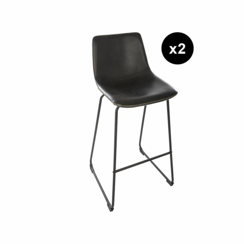 lot de 2 Tabouret de bar noir - 3S. x Home - Chaise design et tabouret design