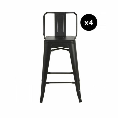 Lot de 4 Tabourets de bar Factory Noir 3S. x Home  - Chaise design et tabouret design