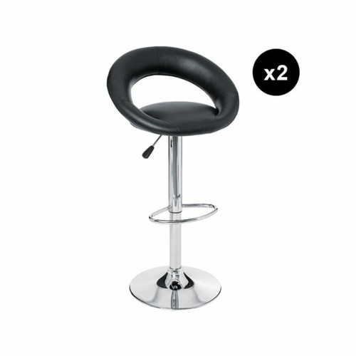 Lot de 2 tabourets de bar noirs 3S. x Home  - Chaise resine design