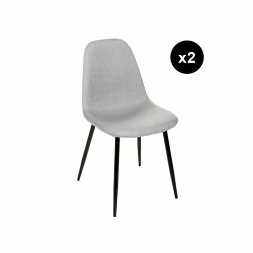 Lot de 2 chaises scandinave grises 3S. x Home  - Chaise design