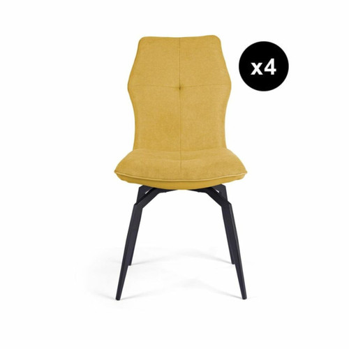Lot de 4 chaises pivotantes avec assise en tissu et pieds en métal noir ANDY Or 3S. x Home  - Chaise metal design