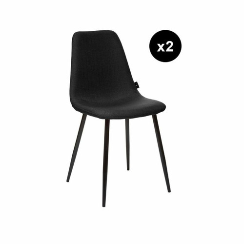 Lot de 2 chaises noires en métal 3S. x Home  - Chaise design