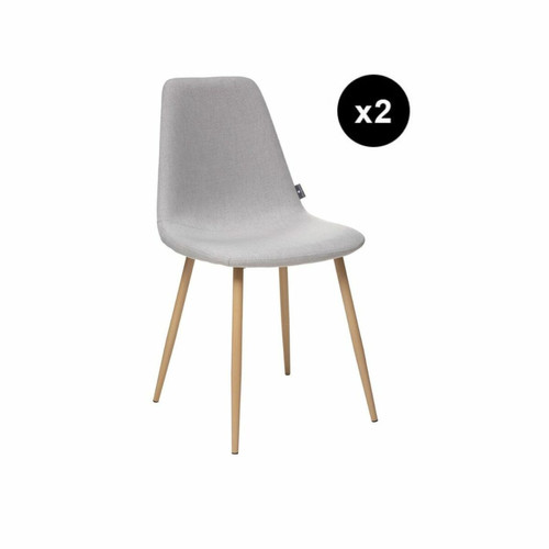 Lot de 2 chaises grises claires "Roka" 3S. x Home  - Chaise design