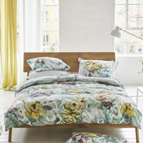 Housse de couette imprimée en percale de coton, Tapestry Flower - Designers Guild - Linge de lit