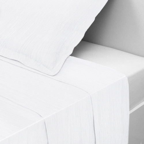 Drap plat gaze de coton TERTIO® - Blanc 3S. x Tertio (Nos Unis)  - Linge de lit