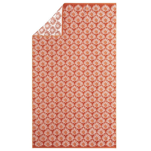 Drap de plage imprimé 100x180 cm Orange en jacquard de coton MAYA  Essix  - Fouta serviette de plage