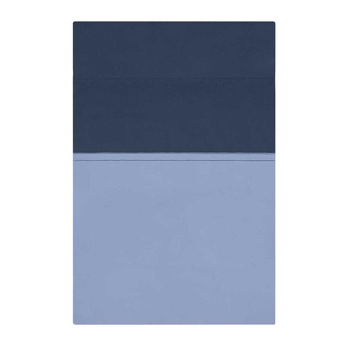 Drap plat bicolore en percale coton, Rendez-Vous Bleu Olympe / Bleu nuit, 270x300 cm Essix