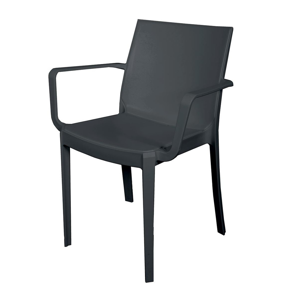 fauteuil de jardin uni gris/ noir spirit garden diane