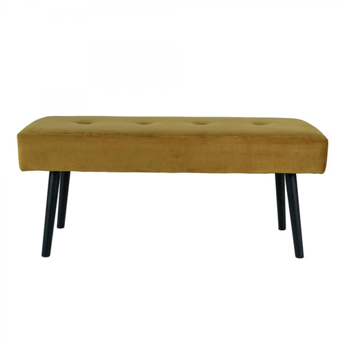 Banquette SKIBY Velours Jaune Moutarde - Salle a manger