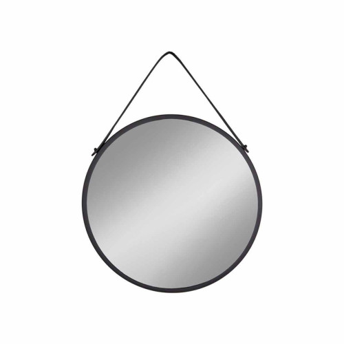 Miroir TRAPANI - Cadre en Acier Noir Et Sangle House Nordic  - Miroir rond ovale design