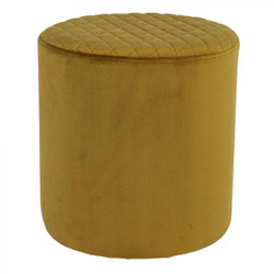 Pouf EJBY  Velours Jaune Moutarde
