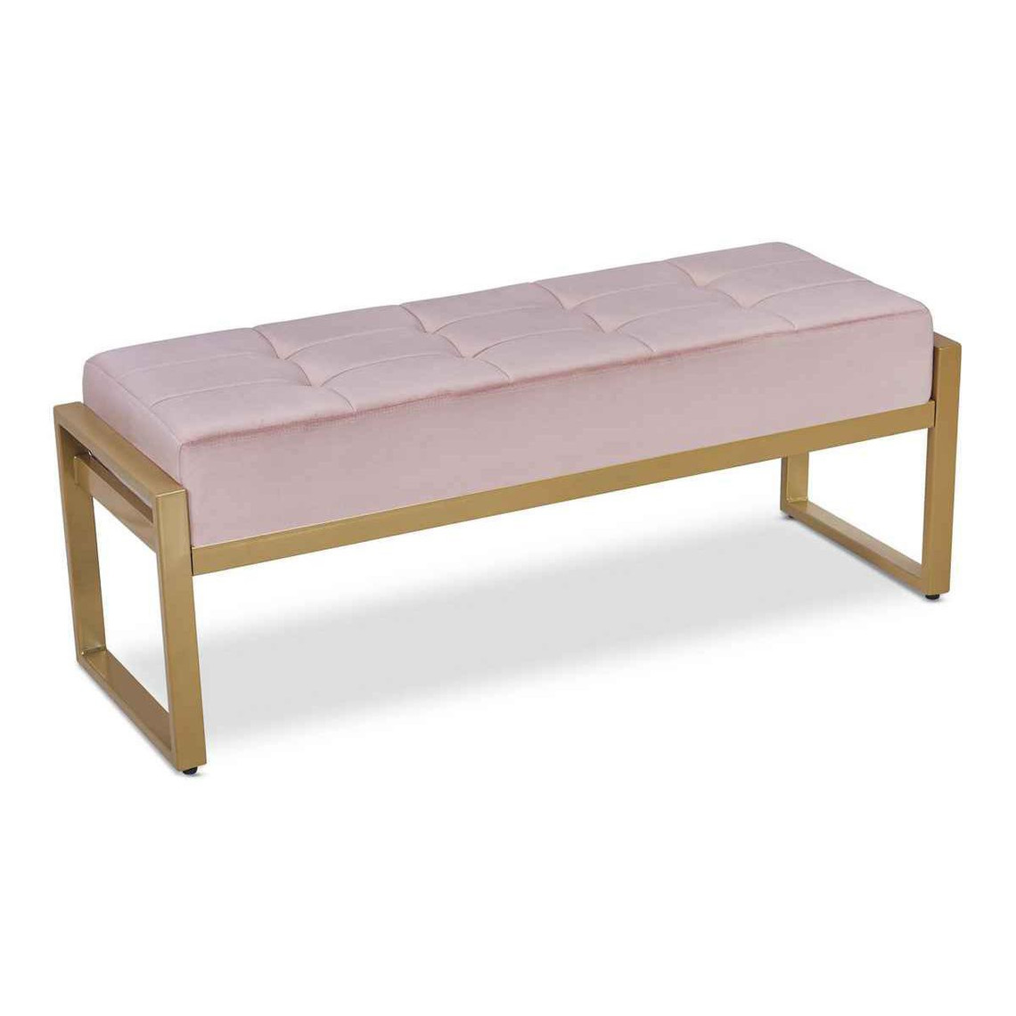 Banquette EDISON Velours Rose Pieds Or