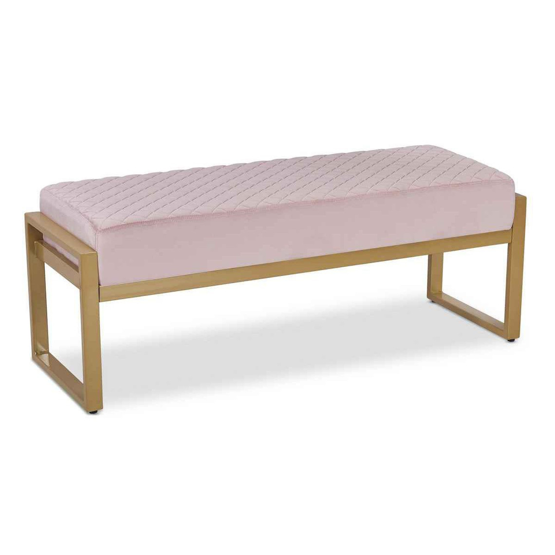 Banquette MADISON Velours Rose Pieds Or