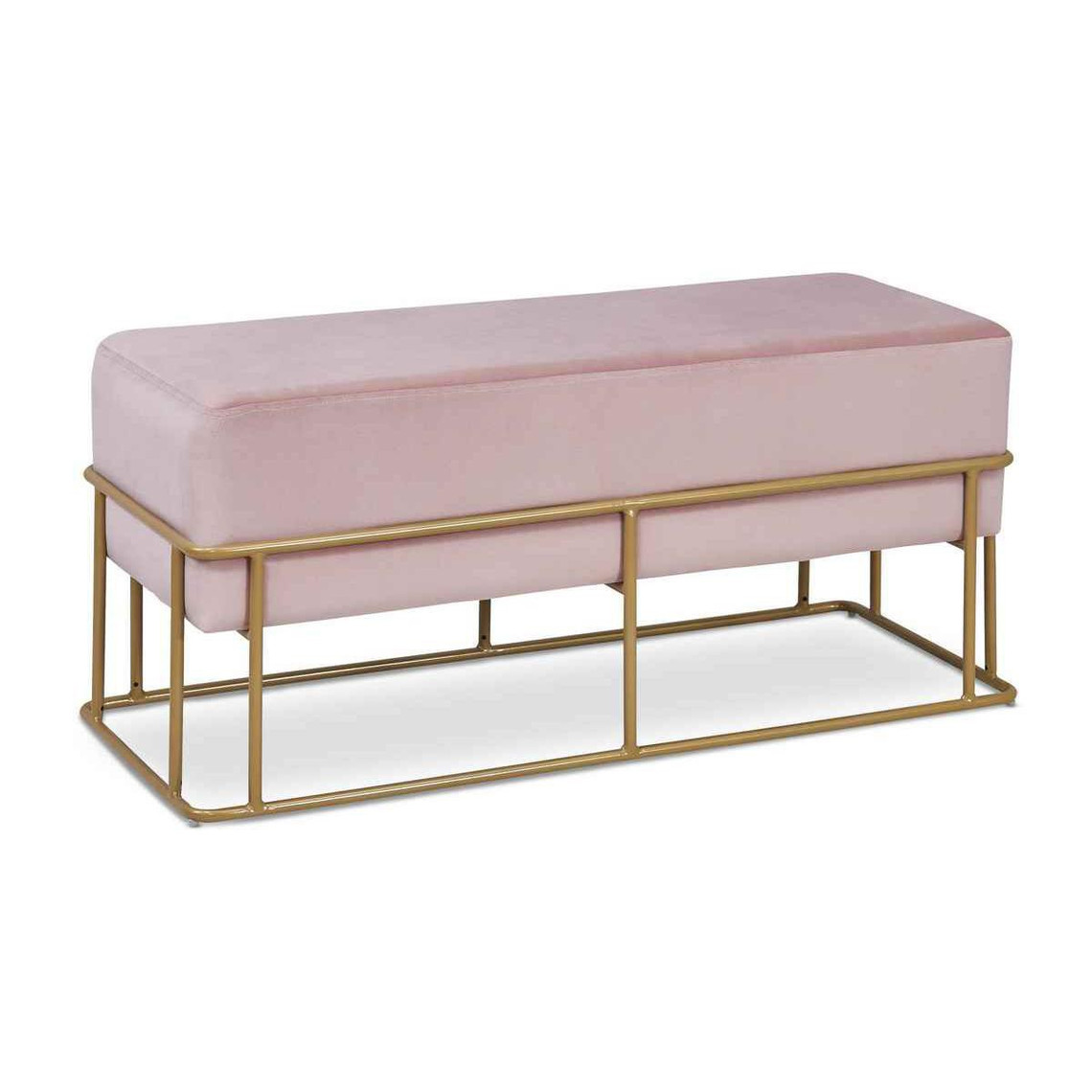 Banquette TRISTAN Velours Rose Pieds Or