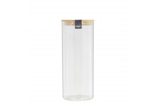 Bocal en verre et bambou 1.6l GLASSY  3S. x Home  - Accessoire cuisine design