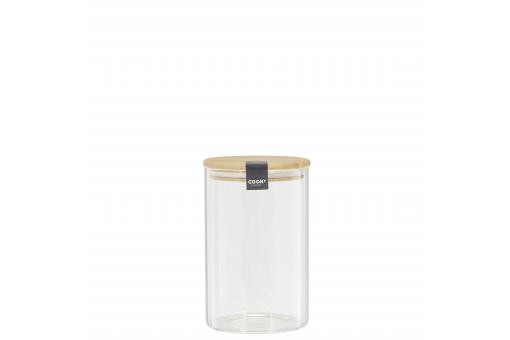 Bocal en verre et bambou 1l GLASSY  3S. x Home  - Vase verre design