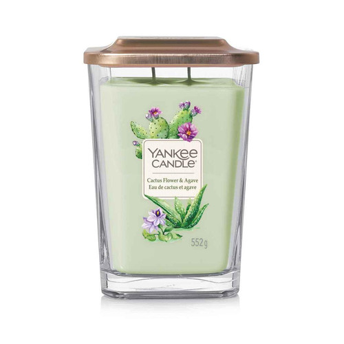 Bougie Elevation Grand Modèle Cactus Flower And Agave - Deco luminaire yankee candle