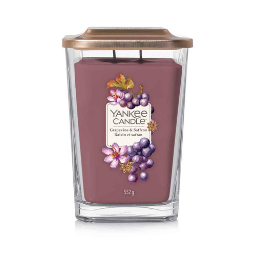 Bougie Elevation Grand Modèle Grapevine And Safran - Yankee candle bougie deco
