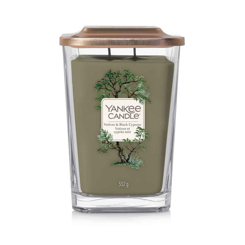 Bougie Elevation Grand Modèle Vertiver And Black Cypress - Deco luminaire yankee candle