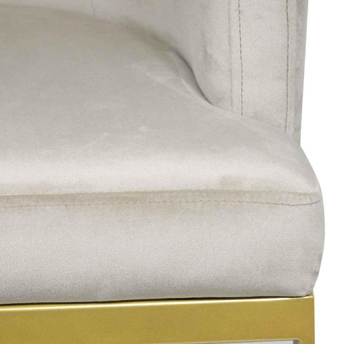 Chaise / Fauteuil NOELA Velours Taupe Pieds Or