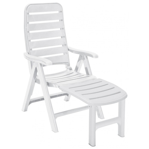 Chaise De Jardin Multipositions Avec Repose-Pieds Premiere Blanc - Chaise longue et hamac design