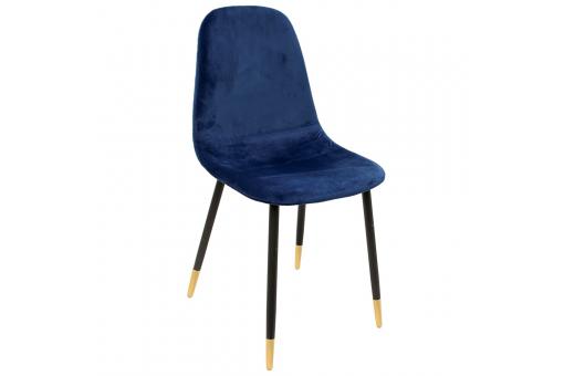 Chaise Velours Bleu JEDAY - Chaise tissu design