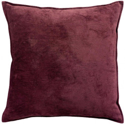 Coussin Coton Velor Prune