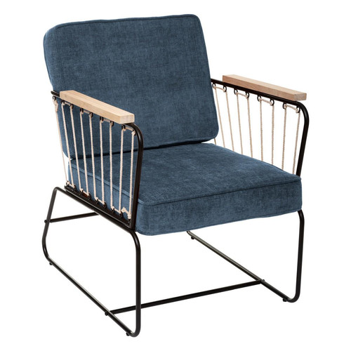 Fauteuil Bleu Anzio - Pouf et fauteuil design