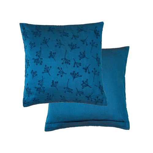 Housse De Coussin Et Coussin EMPIRE Bleu Paon - Blanc des vosges - Textile design