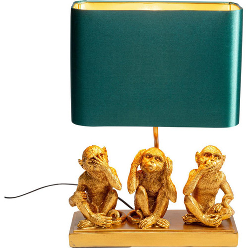 Lampe à poser ANIMAL Three Monkey Doré - Lampe kare design
