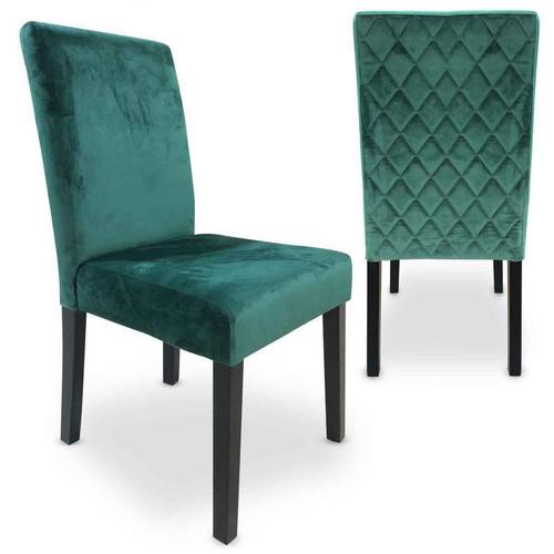 Lot De 2 Chaises SHALIMAN Velours Vert - Chaise design