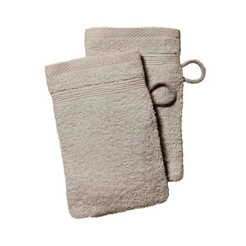 Lot de 2 Gants de Toilette Premium Coton 16 x 21 cm Uni Mastic - Today - Tout le linge de bain