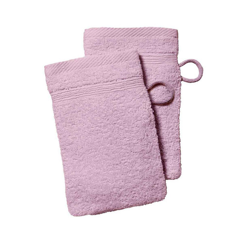 Lot de 2 Gants de Toilette Premium Coton 16 x 21 cm Uni Poudre de Lilas - Today - Tout le linge de bain